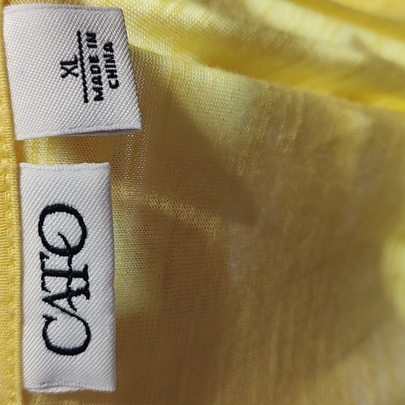 Cato Yellow Sleeveless Faux Fur along the collar Tank Top Size XL - Picture 3 of 4